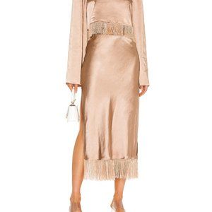 Lpa Fringe Skirt - Brown Silk - image 1